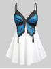 Plunge Butterfly Print Plus Size & Curve Tank Top -  