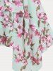 Floral Print Crisscross Handkerchief Plus Size & Curve Midi Cottagecore Dress -  