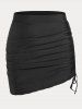 Cinched Cover Up Mini Skirt and Briefs Plus Size & Curve Swim Bottoms -  