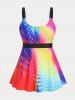 Bright Color Plus Size & Curve Modest Tankini  Swimsuit -  