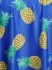 Pineapple Print Ruffled Overlay Plus Size & Curve Tankini Swimsuit -  