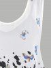Ensemble de Débardeur à Imprimé Papillon et de Top à Bretelle - Gris XXXL