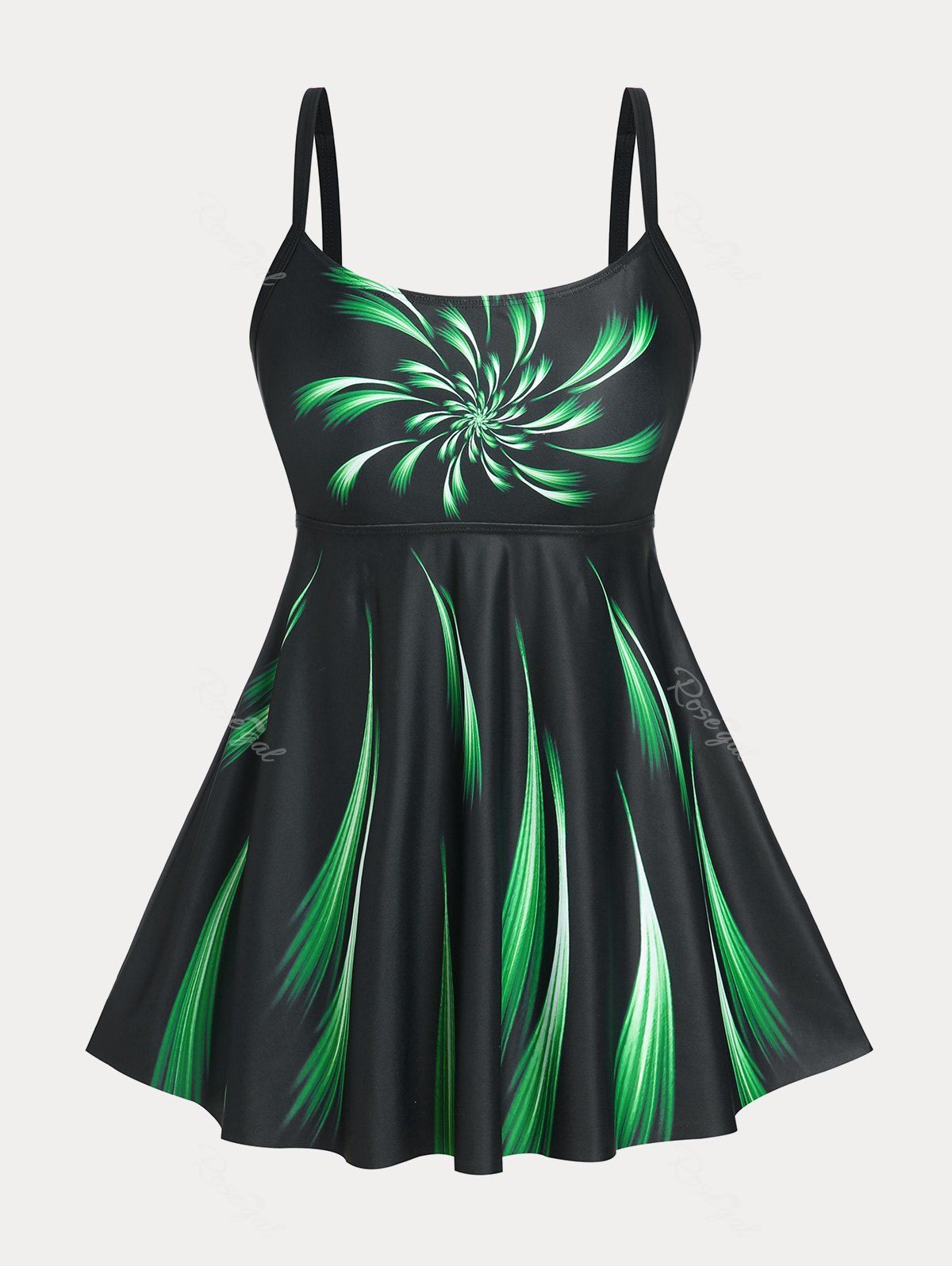 Online Plus Size & Curve Printed Tummy Control Modest Swim Dress Set  