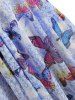 Halter Butterfly Print Handkerchief Plus Size & Curve Tankini Swimsuit -  