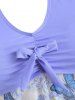 Halter Butterfly Print Handkerchief Plus Size & Curve Tankini Swimsuit -  