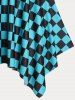Maillot de Bain Tankini Mouchoir Modeste Courbe à Imprimé Nœud Papillon de Grande Taille - Bleu 5X