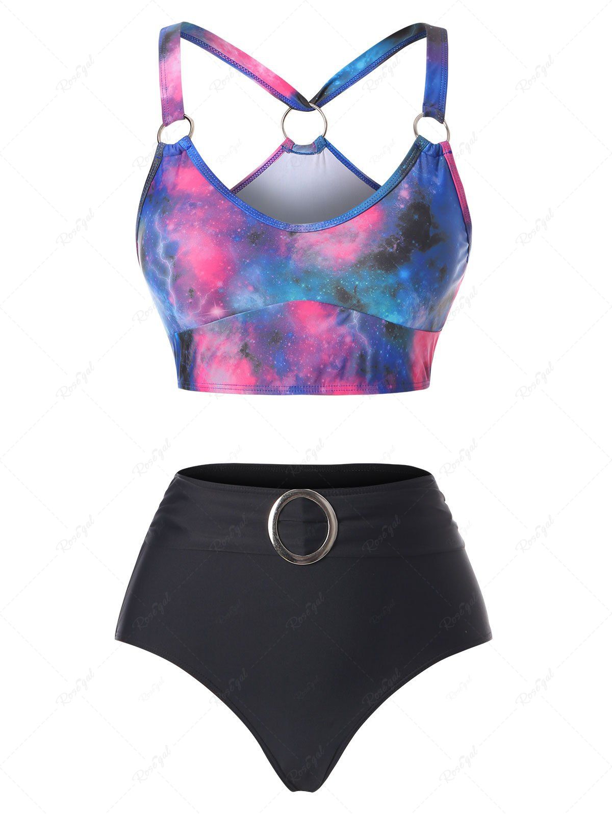Buy Galaxy Print O Ring Tankini Swimwear  