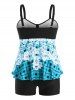 Wrap Cover Up Dress and Ombre Plaid Tankini Sets Plus Size Swimwear Outfit -  
