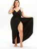 3 Pieces Swimwear Cover Up Wrap Dress and Tankini Set Plus Size Swim Summer Outfit -  