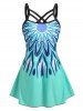 3 Pieces Swimwear Cover Up Wrap Dress and Tankini Set Plus Size Swim Summer Outfit -  
