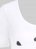 T-shirt à Imprimé Figure Style de Curve de Grande Taille - Blanc 