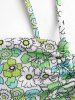 Maillot de Bain Bikini Côtelé Noué Fleuri Moyenne - Vert L