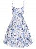 Robe à Bretelle à Imprimé Fleurie avec Haut en Dentelle - Multi L