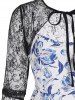 Robe à Bretelle à Imprimé Fleurie avec Haut en Dentelle - Multi L