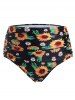 Ruffled Overlay Sunflower Print Plus Size & Curve Modest Tankini Swimsuit -  