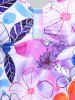 Maillot de Bain Tankini Modeste à Imprimé Floral et Carreaux de Grande Taille - Multi 3X