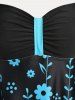 Floral Print Empire Waist Plus Size & Curve Modest Tankini Swimsuit -  