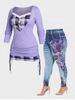 Lavender 2 in 1 T-shirt and 3D Leggings Plus Bundle -  