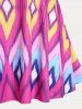 Plus Size & Curve Geometric Colorblock Padded Strappy Tankini Swimsuit -  
