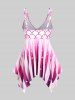 Plus Size & Curve Stars Mermaid Print Padded Handkerchief Tankini Swimsuit -  