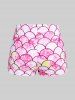 Maillot de Bain Tankini Mouchoir Matelassé à Imprimé Etoile Sirène de Grande Taille - Rose clair 5X