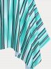 Striped Cinched Handkerchief Plus Size & Curve Modest Tankini Swimsuit -  
