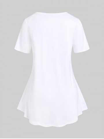 Floral Butterfly Print Plus Size & Curve Tee