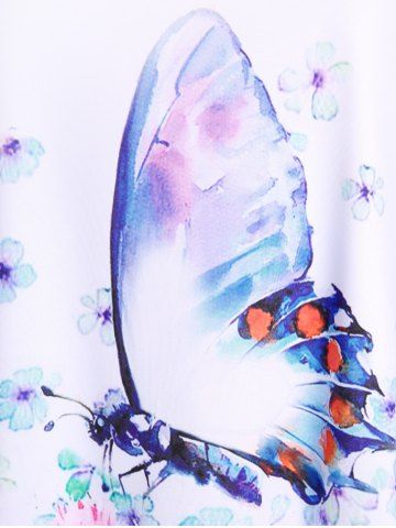 Floral Butterfly Print Plus Size & Curve Tee