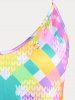 Plaid Heart Print Plus Size & Curve Tank Top -  