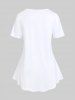 Floral Butterfly Print Plus Size & Curve Tee -  