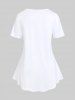 T-shirt Curve à Imprimé Floral Papillon de Grande Taille - Blanc 5x | US 30-32