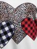Heart Plaid Leopard Top and Ripped Leggings Plus Size Summer Outfit -  