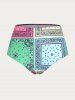 Plus Size & Curve Paisley Geometric Cinched Padded Handkerchief Modest Tankini Swimsuit -  