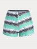 Plus Size & Curve Padded Colorblock Graphic Modest Tankini Swimsuit -  