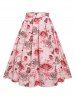 Heathered Surplice Bowknot Top And Rose Butterfly Skirt -  