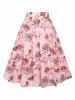 Heathered Surplice Bowknot Top And Rose Butterfly Skirt -  