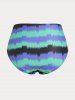 Plus Size & Curve Lace Up Backless Colorblock Halter Handkerchief Tankini Swimsuit -  