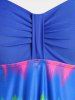 Plus Size & Curve Padded Colorblock Modest Swim Dress Sets -  