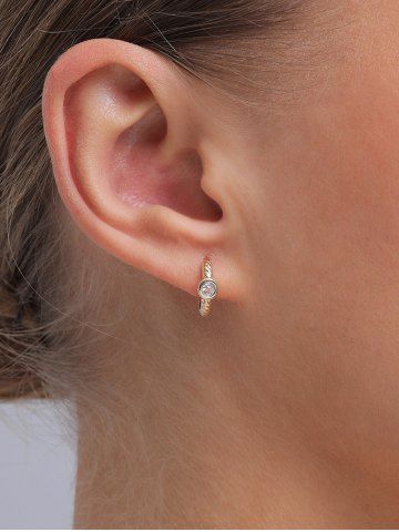 Zircon Embellish Circle Earrings - MULTI-A