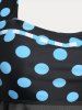 Plus Size & Curve Polka Dot Mesh Halter Padded Vintage Tankini Swimsuit -  