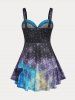 Plus Size & Curve Colorblock Geometric Print Tunic Top -  