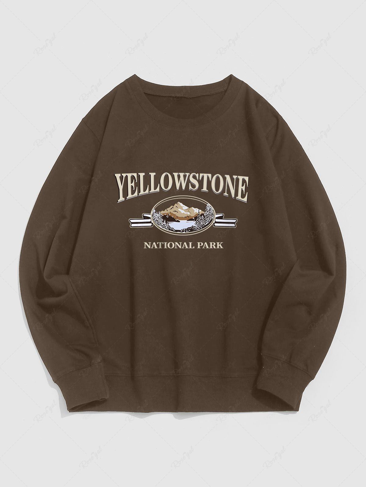 Fancy YELLOWSTONE Mountain Graphic Sweatshirt  
