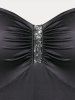 Ruched Sequins Plus Size & Curve Midi Flare Dress -  