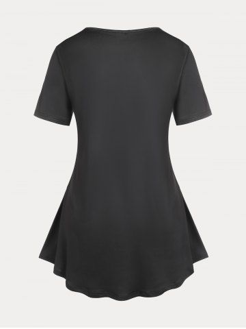 Floral Butterfly Print Plus Size Tunic T-shirt