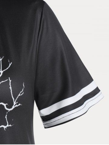Branch Butterfly Print Plus Size Tee