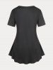 Floral Butterfly Print Plus Size Tunic T-shirt -  