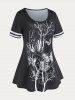 Branch Butterfly Print Plus Size Tee -  