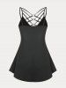 Plus Size & Curve O-Ring Strappy Backless Solid Tank Top -  