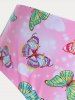 Maillot de Bain Tankini Mouchoir à Imprimé Papillon de Grande Taille - Rose clair L