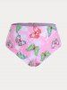 Handkerchief Butterfly Print Tummy Control Plus Size & Curve Tankini Swimsuit -  